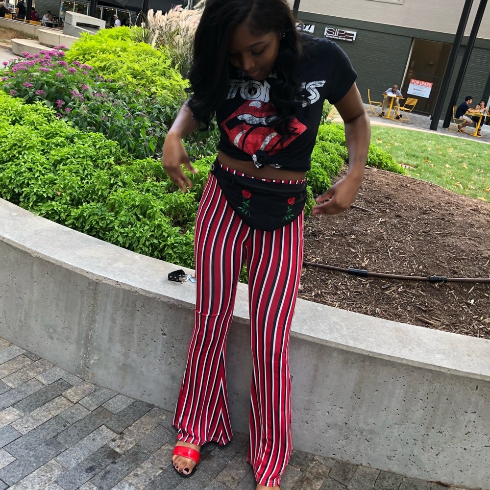 Flare out pants.